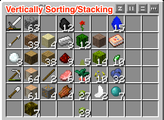 Vertical Sorting/Stacking using the Vertical Sort/Stack Button with Inventory Tweaks.