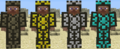Normal, Gold, Iron and Diamond scale armor